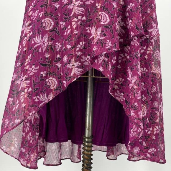 WHITE HOUSE BLACK MKT STUNNING PURPLE MAXI DRESS HI LOW DETAIL ELEGANT FEMININE - Picture 6 of 8